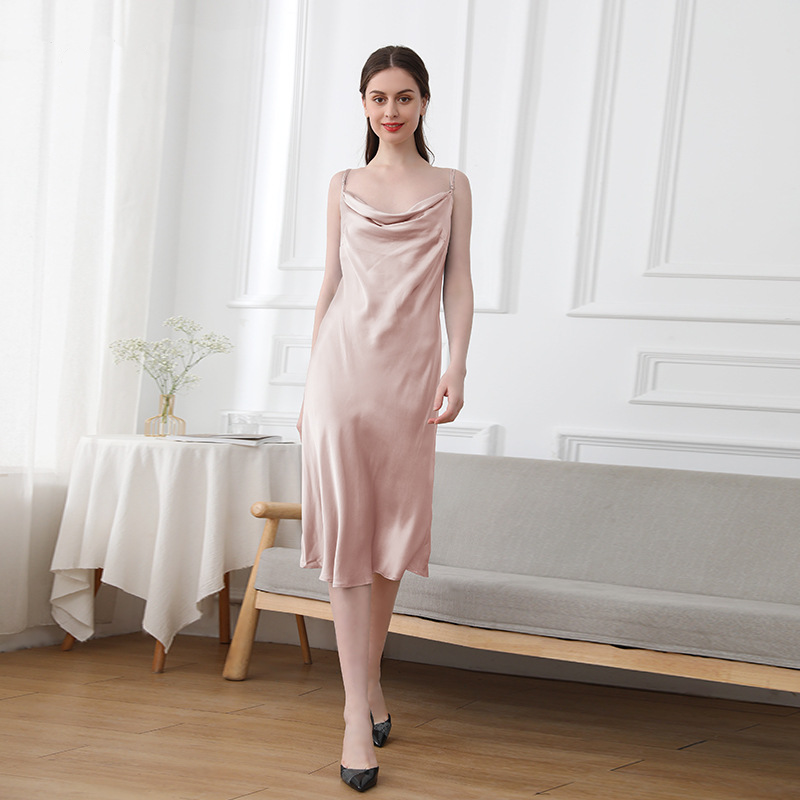 100% Mulberry Mid Length Silk Dress | Alisilk