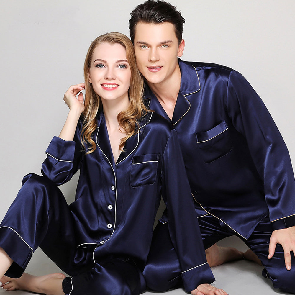 Mulberry Silk 25 Momme Couple's Pajama Set