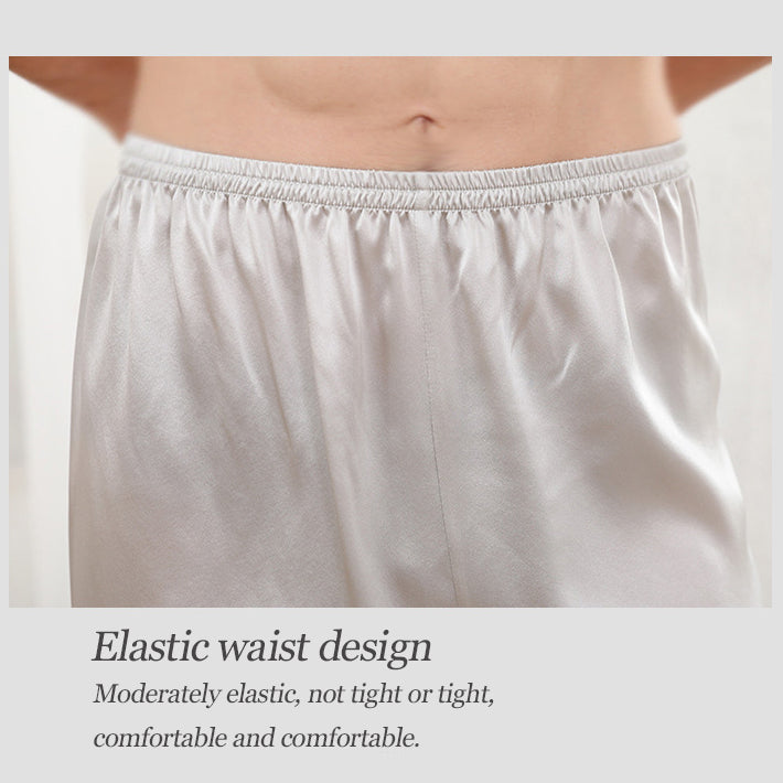 Classic Solid Color Men's Silk Boxer Brief