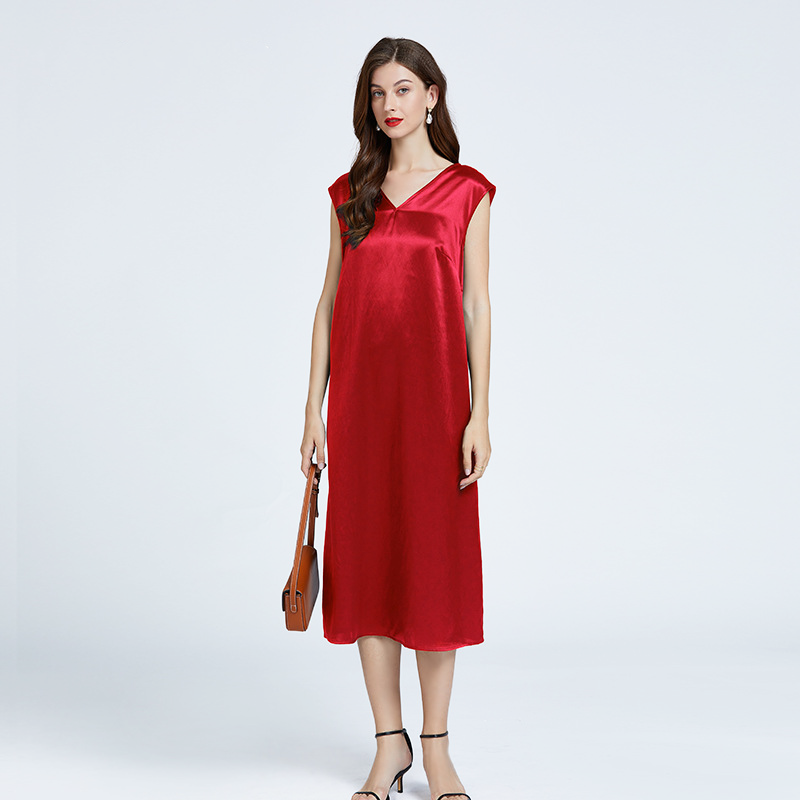 Silk Sleeveless Drop Shoulder Dress Satin Loungewear